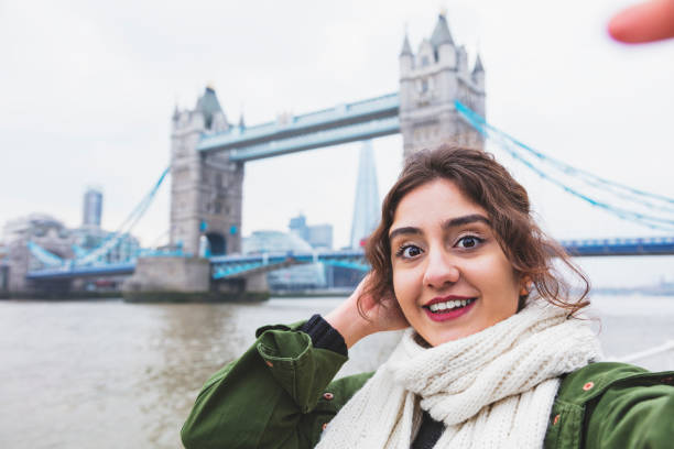 istock Young woman taking selfie at Tower Bridge 940914780