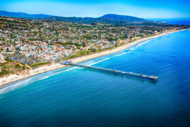 Aerial View of San Clemente California The Orange County California coastal town of San Clemente located just north of San Diego County. san clemente california stock pictures, royalty-free photos & images