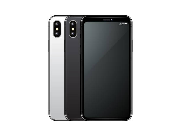 istock Realistic render of smart phone with blank screen. Mock-up new phone vector black isolated 940922354