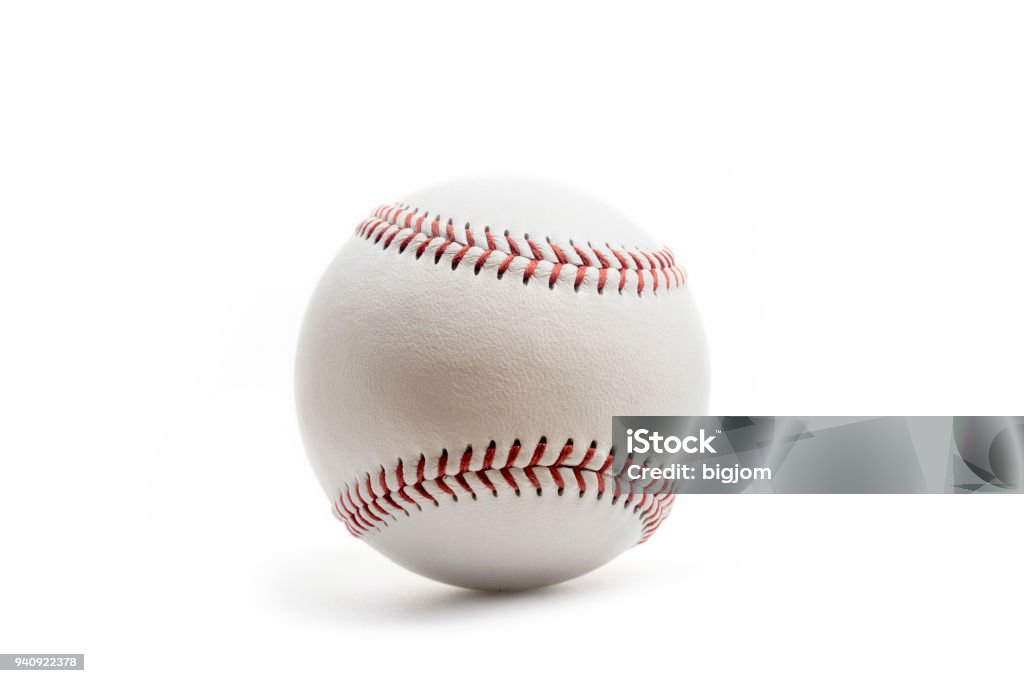 baseball ball on white background. Baseball - Ball Stock Photo