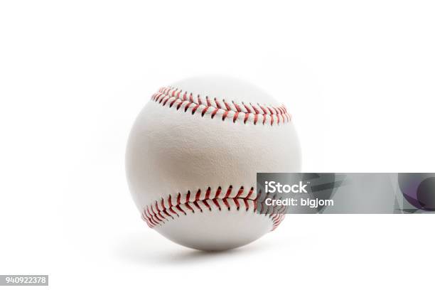 Baseball Ball On White Background Stock Photo - Download Image Now - Baseball - Ball, Baseball - Sport, White Background