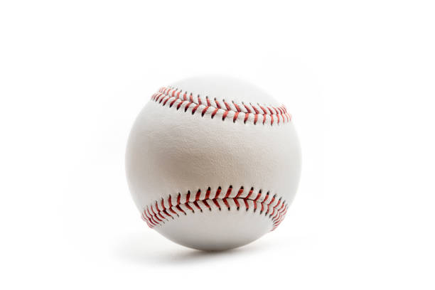 baseball ball on white background. - baseball baseballs isolated dirty imagens e fotografias de stock