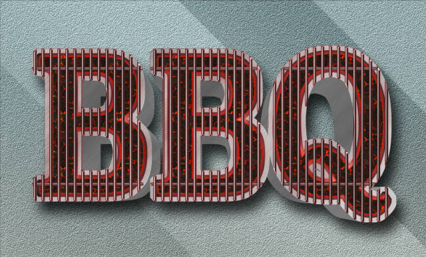 istock Stock Illustration - BBQ , Big Glowing Coals BBQ, 3D Illustration, 940922612