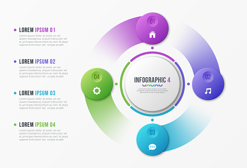 Rotating Client Chart Rotating Circle Chart Template With 4 Options Stock Illustration ...