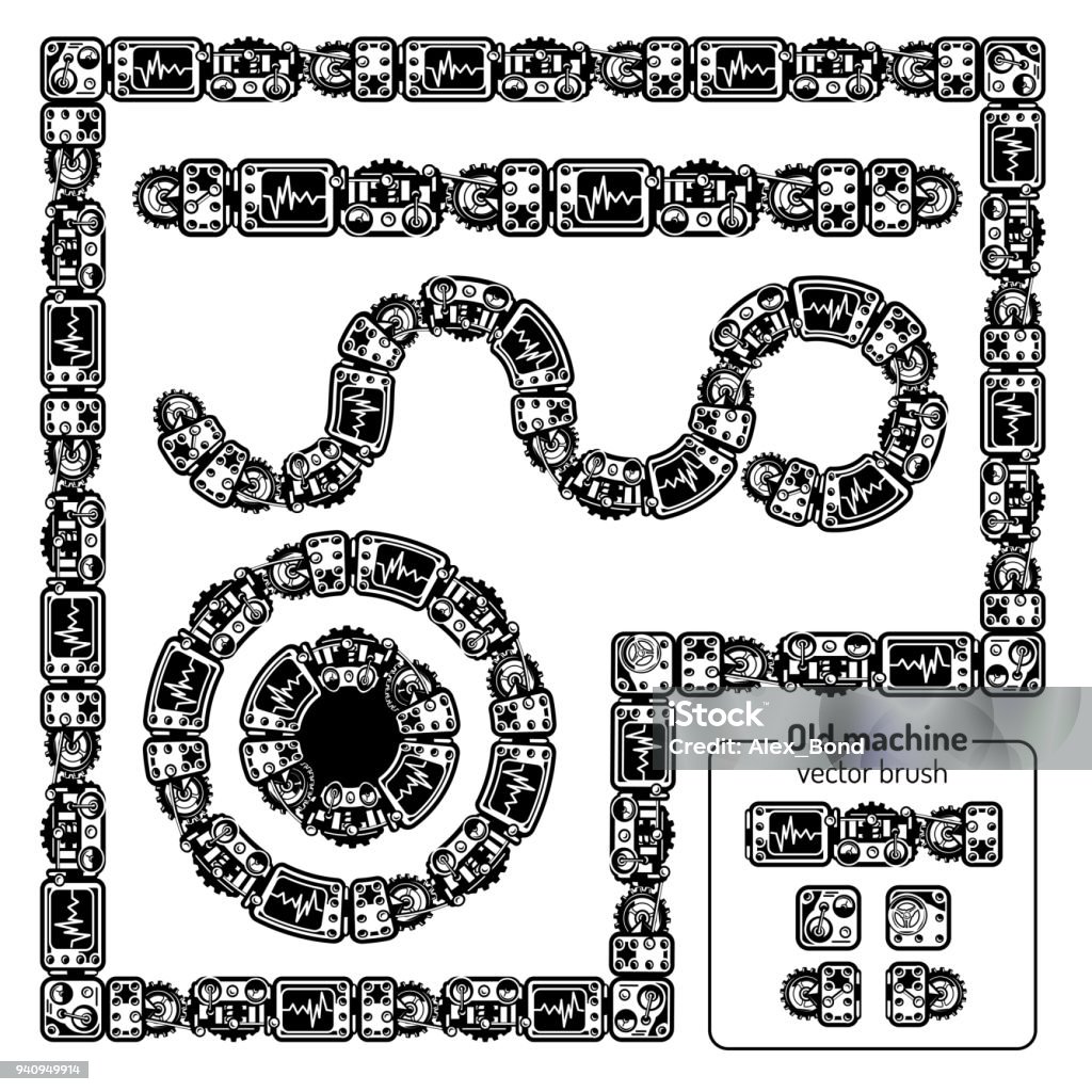 Machine Design Colour Abstract Abstract Industrial Machine Design Elements And Pattern Brush For ...