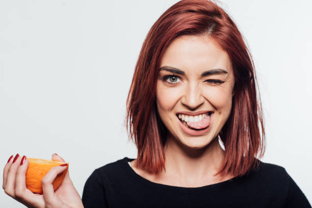 Young female promoting healthy lifestyle
