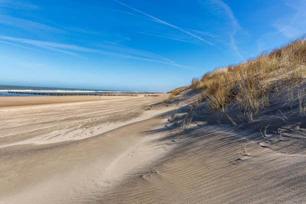 istock Flawless straightened Sand within Grass Dunes at Domburg Beach / Netherlands 940954136