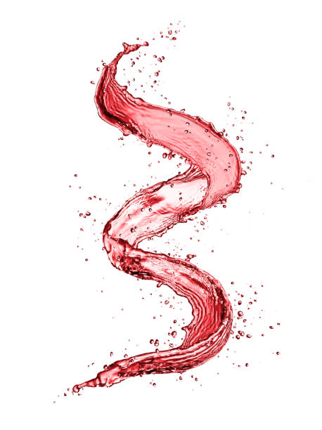 красное вино абстрактной формы всплеска на белом фоне - water ripple flowing vertical стоковые фото и изображения