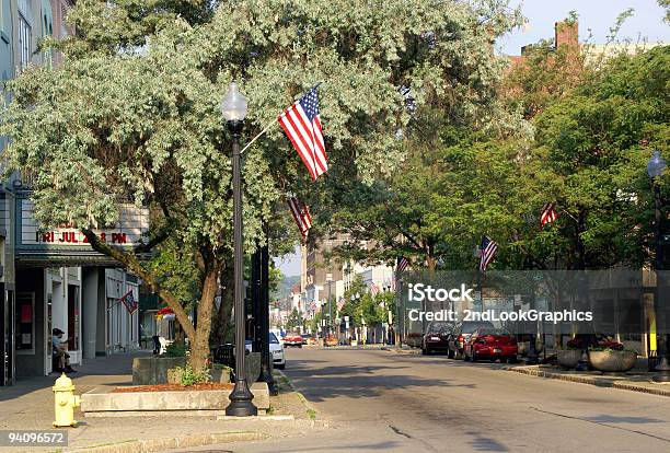 Patriotic Town Stock Photo - Download Image Now - Small Town America, Jamestown - Virginia, New York State