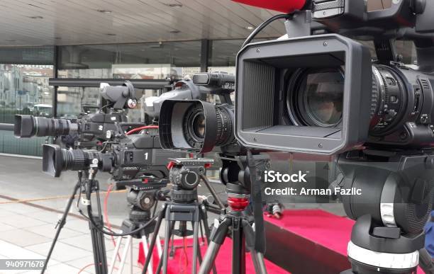 The Press Stock Photo - Download Image Now - Press Conference, Broadcasting, Journalism