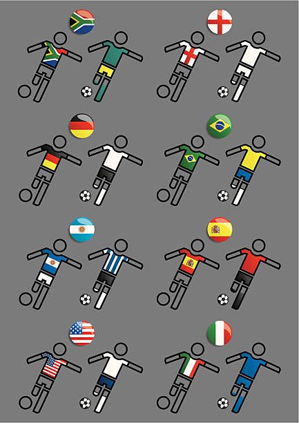 ilustrações, clipart, desenhos animados e ícones de mundial de ícones - england map soccer soccer ball