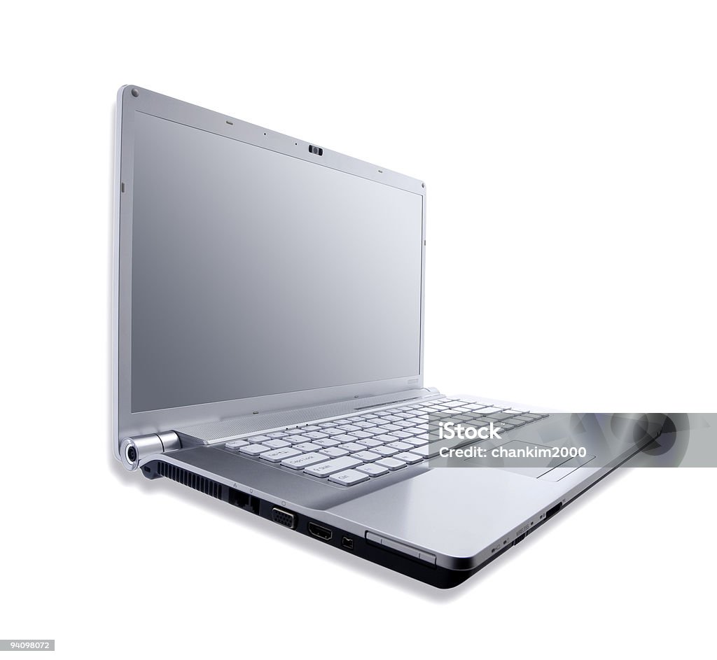 Argento metallizzato computer notebook - Foto stock royalty-free di Affari