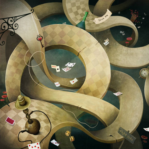 40+ Alice In Wonderland Door Stock Illustrations, Royalty-Free