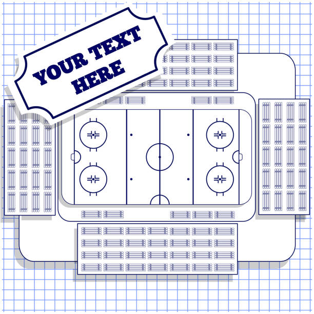 Hockey Stadium on the sheet in a cage. View from above. Vector illustration. american football bookies bonus code stock illustrations