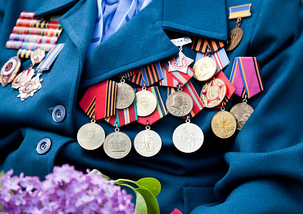 istock Great World War veteran with medals / ex USSR 94098380
