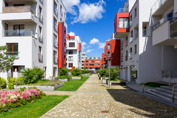 istock Pedestrian walkway leading through a new housing estate 940985906