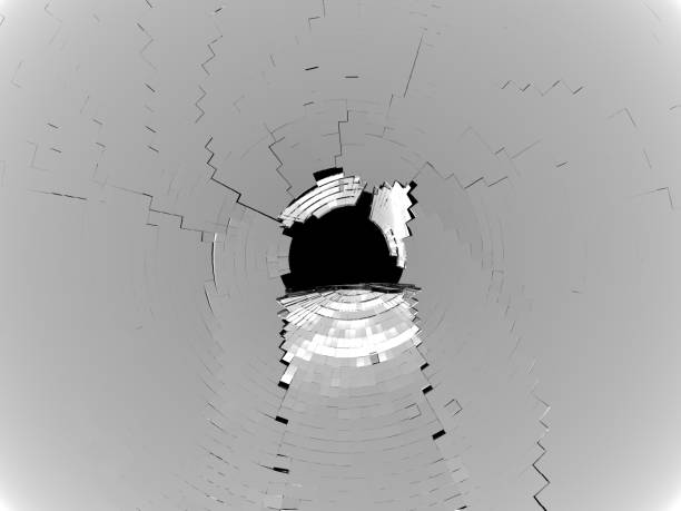 istock Cubic Pieces of grey Shattered glass isolated on black 940986358
