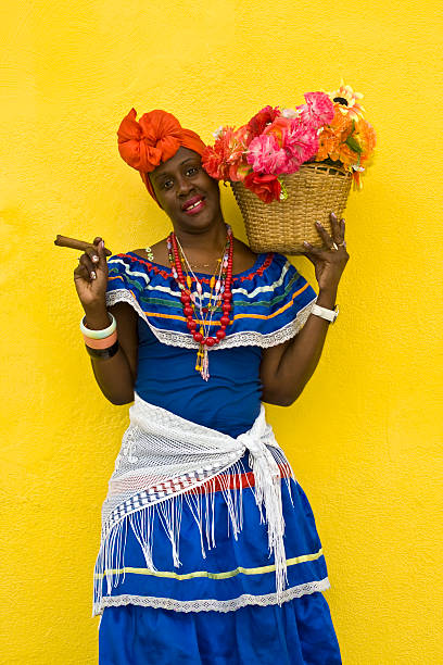 Stun loom Recreation Afrocuban Female With Cuban Cigar Flowers And Traditional Costume Stock  Photo - Download Image Now - iStock