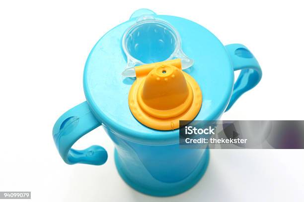 Blue Baby Beaker Stock Photo - Download Image Now - Baby Cup, Cut Out, Baby Goods