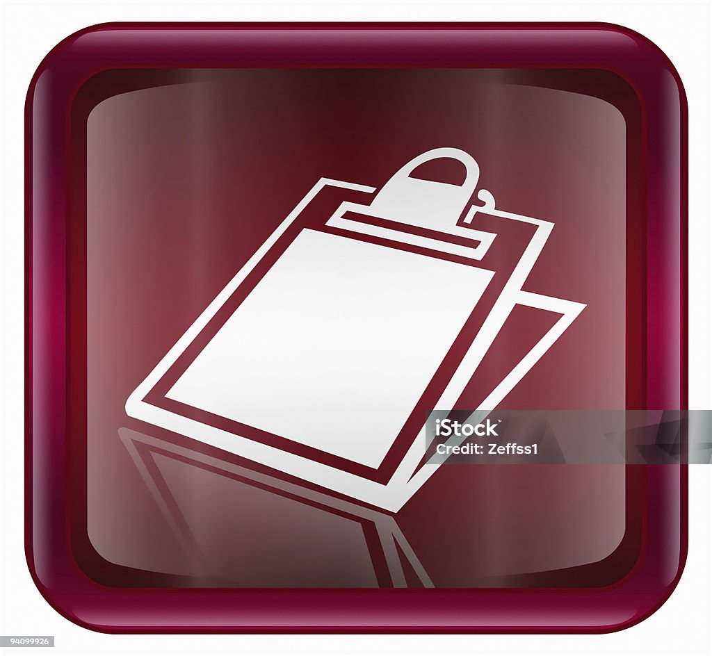 Icona clipboard rosso scuro, isolato su sfondo bianco - Illustrazione stock royalty-free di Affari