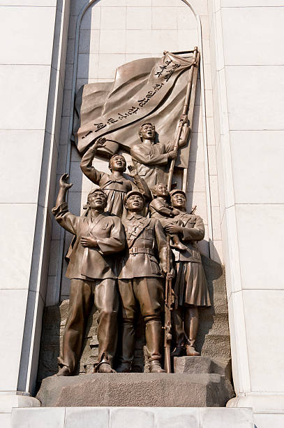 istock Statues on Triumphal Arch in Pyongyang 94100070