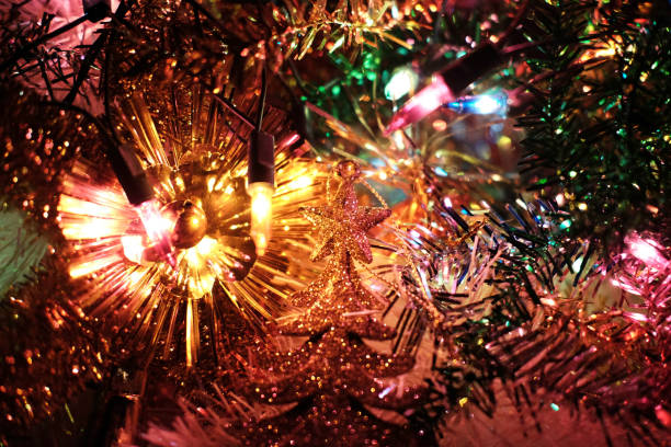 istock Led christmas garland for Christmas tree decoration.Multicolored lights. decorations for Christmas and New Year. colorful bokeh 941001370