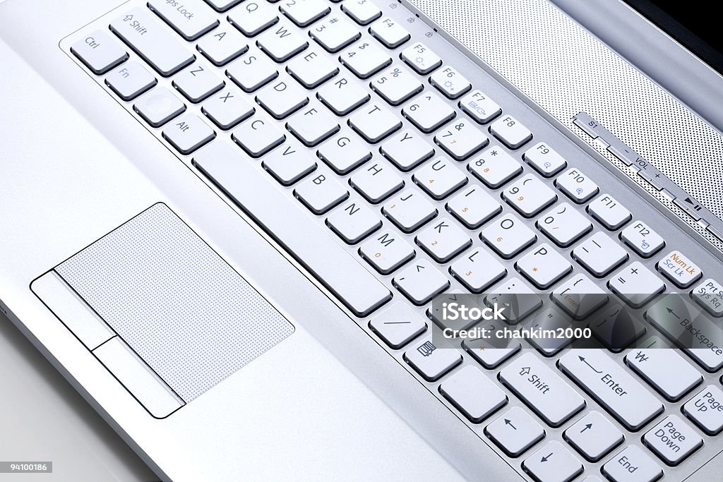 Tastatur eines notebook-computer in Silber metallic - Lizenzfrei Computer Stock-Foto