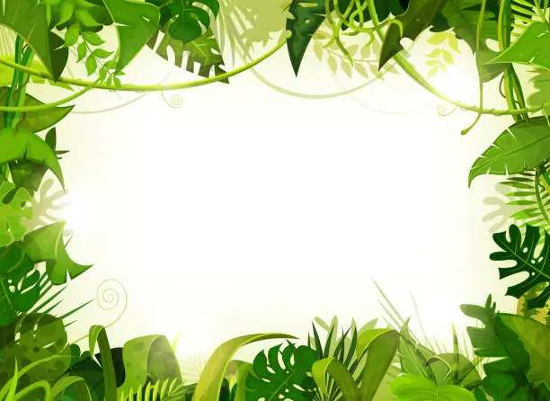 Vector illustration of Jungle Tropical Landscape Background