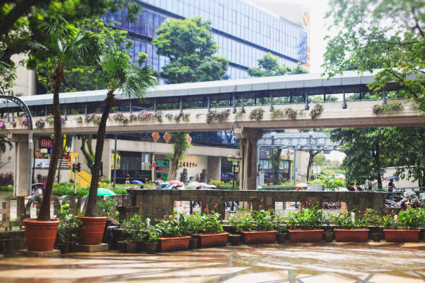 istock Singapore street with green trees and plants 941008920