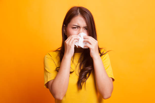 istock Young Asian woman got sick and flu. 941014612