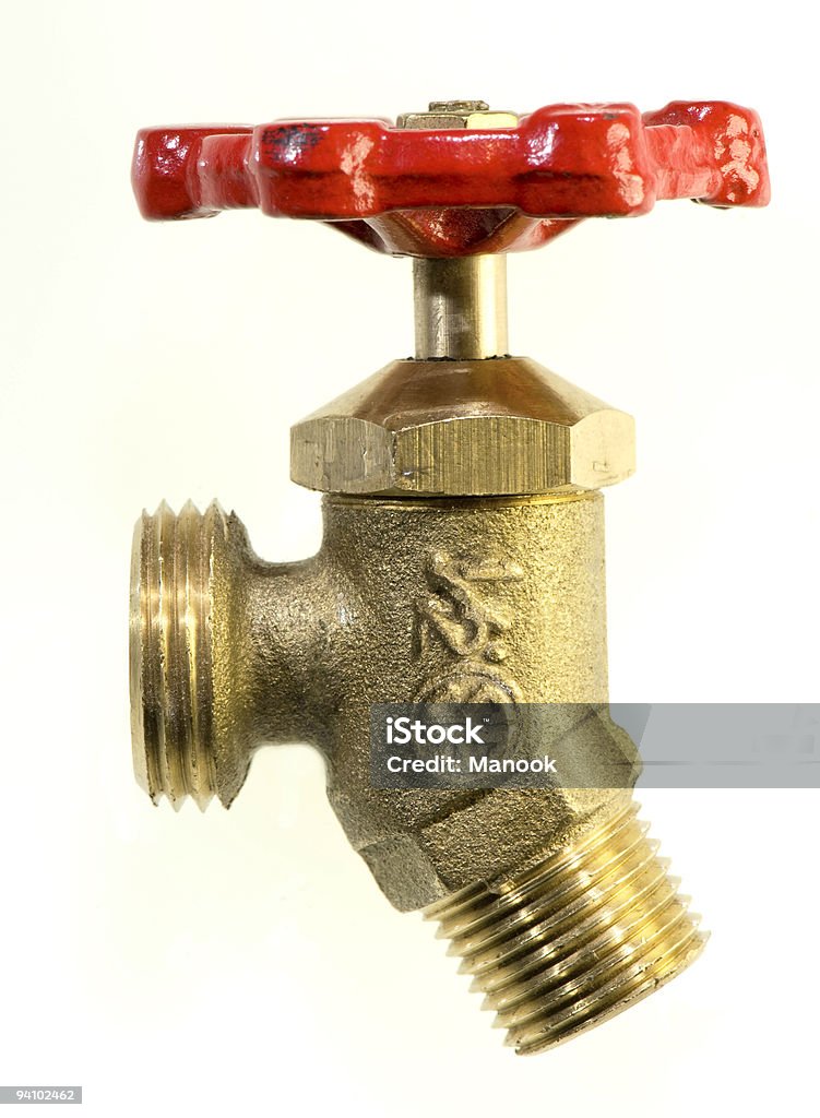Válvula de água de bronze - Foto de stock de Adaptador royalty-free