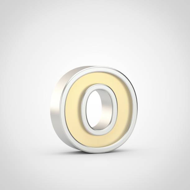 istock Gloosy golden letter O lowercase with silver outline isolated on white background. 941032524