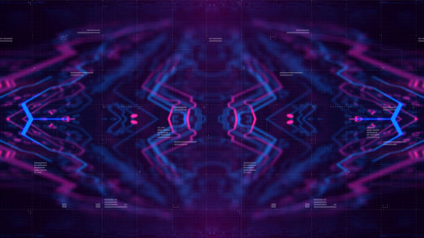 istock Symmetry pattern. Dark Purple Violet and Blue Microchip backdrop. 941033002