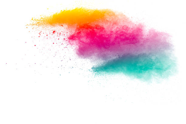 istock Abstract multi color powder explosion on white background.  Freeze motion of color dust  particles splashing. Painted Holi in festival 941033036