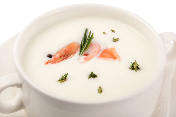 istock a plate of soup on a white background 941036540