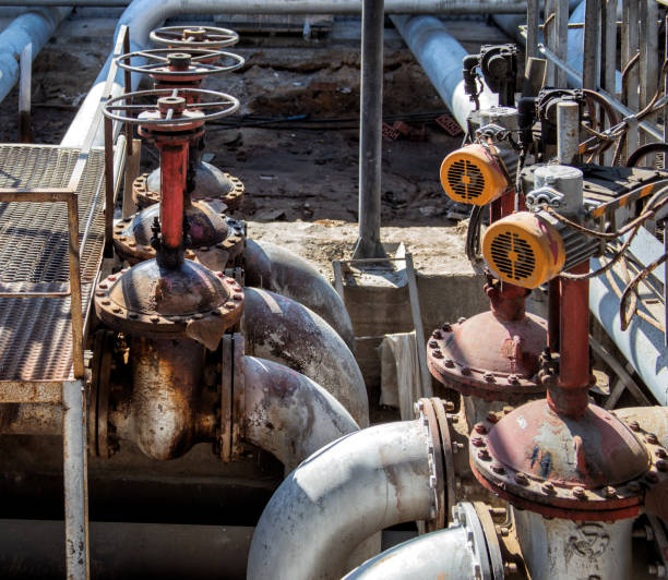 istock old Oil and gas pipe line and valves 941039072