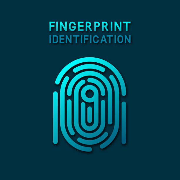 青い指紋識別記号 - fingerprint blue human finger fingermark点のイラスト素材／クリップアート素材／マンガ素材／アイコン素材