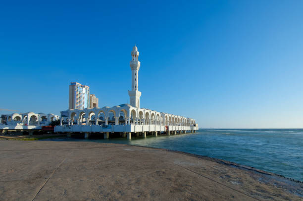 Al Rahma Mosque at Jeddah Cost, Saudi Arabia stock photo