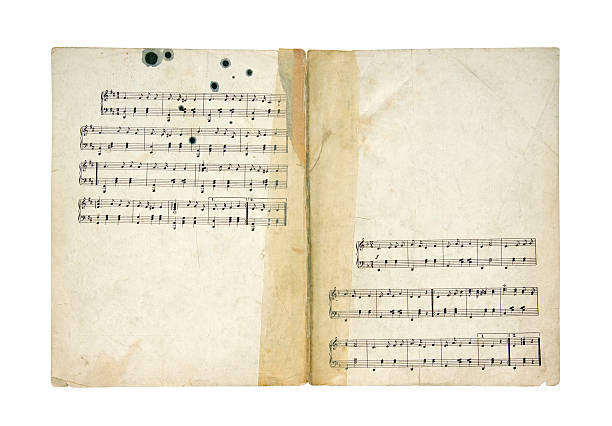 istock Vintage music sheet with clipping path 94104272