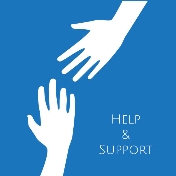 ilustrações de stock, clip art, desenhos animados e ícones de help and hope logo graphic design - reaching human hand handshake support