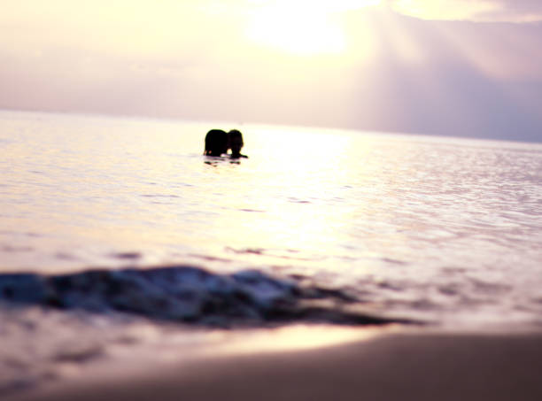 Kids playing in sea