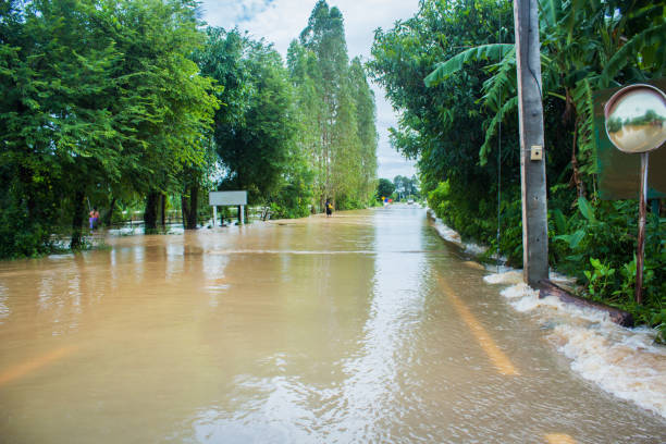 istock Road closed because of flooding 941044436
