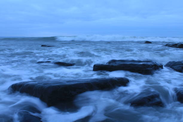 Aberystyth Beach during the storm