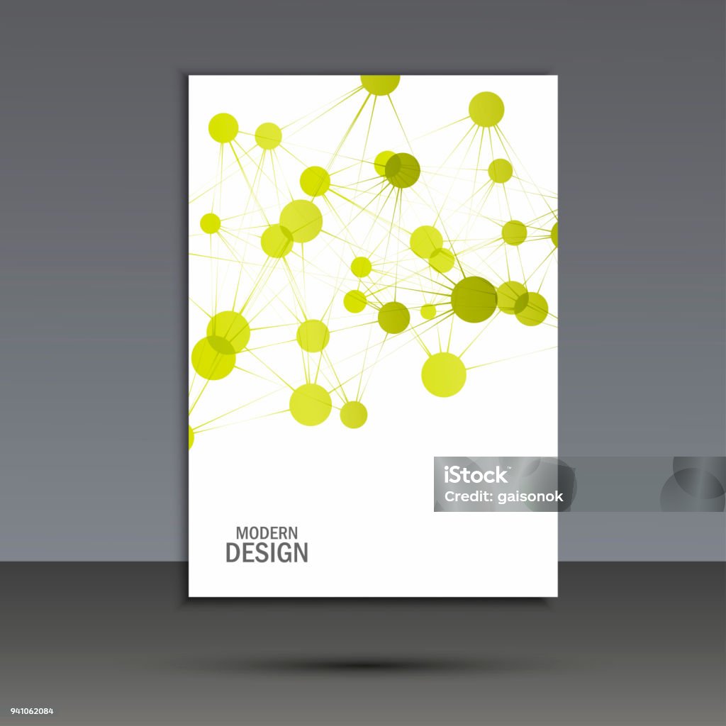 Vector Abstract Molecular Structure Cover Template Design Stock