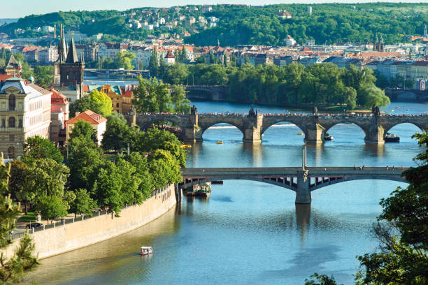 istock Panorama of Prague`s bridges 94106432