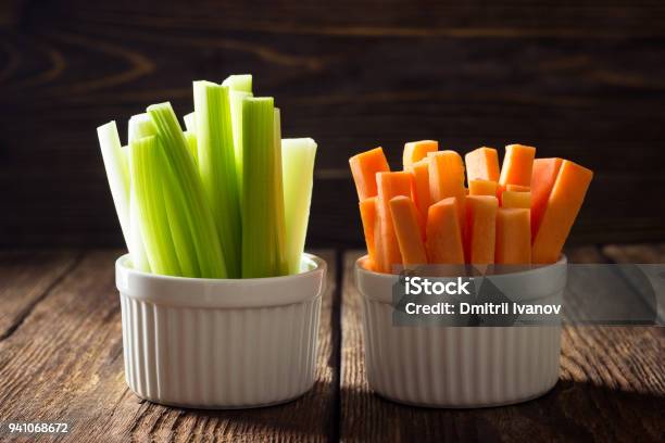 The Sticks Of Carrots And Celery Stock Photo - Download Image Now - Celery, Carrot, Celery Sticks