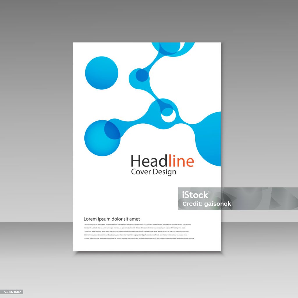 Vector Abstract Molecular Structure Template Design Stock Illustration