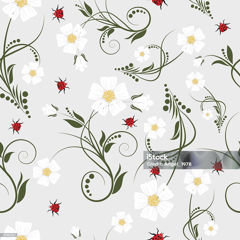 Bezszwowe tło kwiatowy - Grafika wektorowa royalty-free (Abstrakcja)