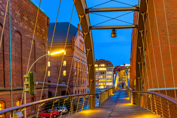 istock Speicherstadt at night in Hamburg 941085054