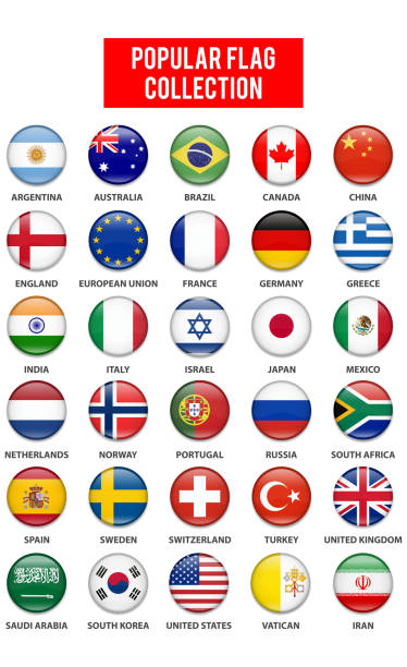 самая популярная коллекция флагов кнопок - brazil serbia stock illustrations